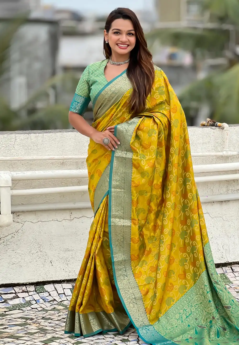 Mustard Silk Saree With Blouse 321075