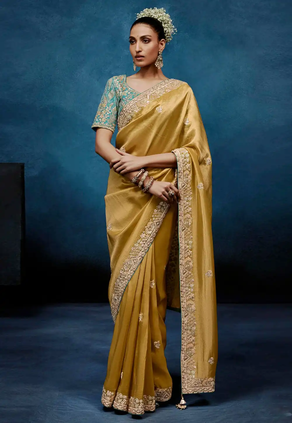 Mustard Silk Saree With Blouse 327245