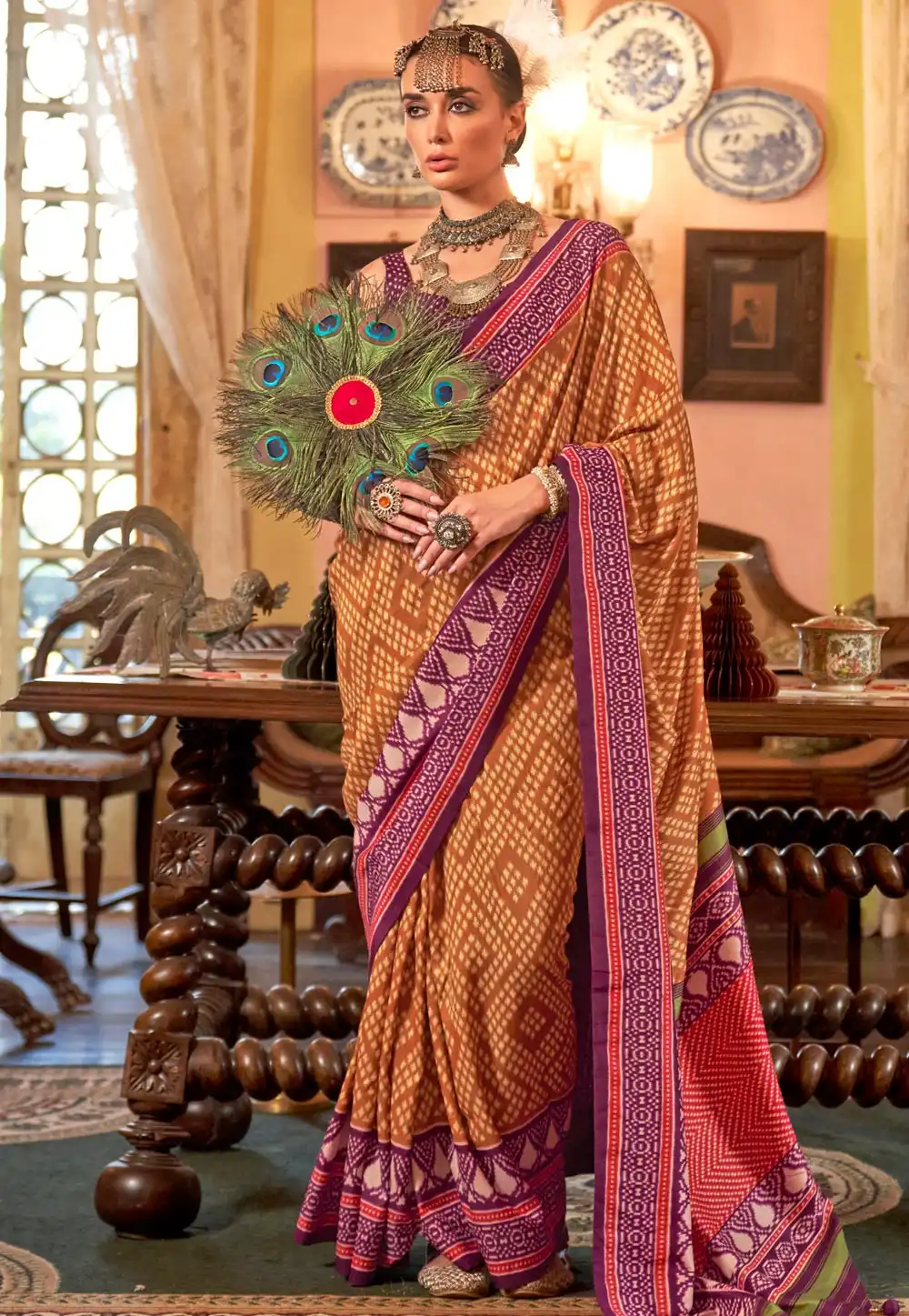 Mustard Silk Saree With Blouse 318685