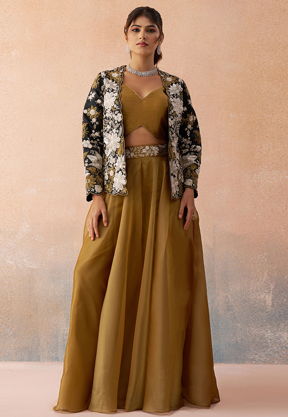 Mustard Tissue Designer Salwar Suit 326279