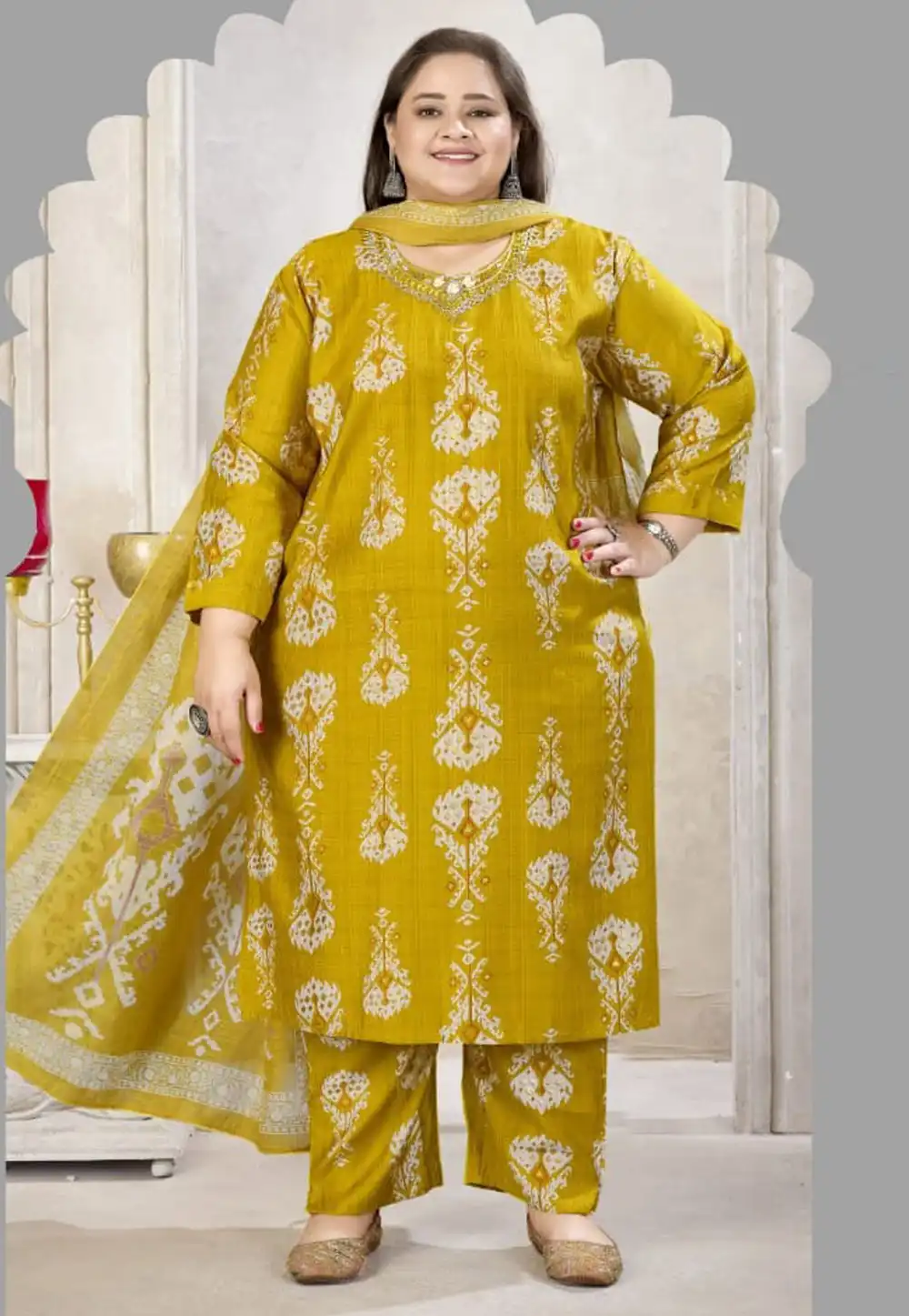 Mustard Viscose Readymade Pakistani Suit 317814