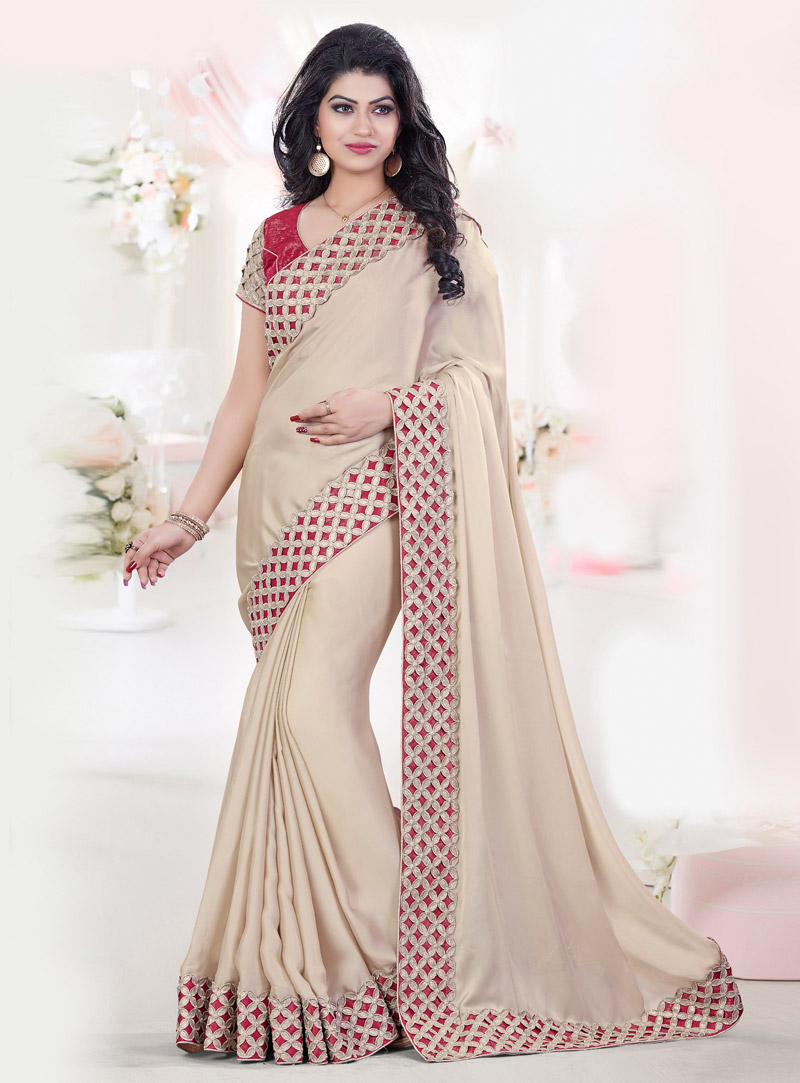 Beige Silk Festival Wear Saree 85405