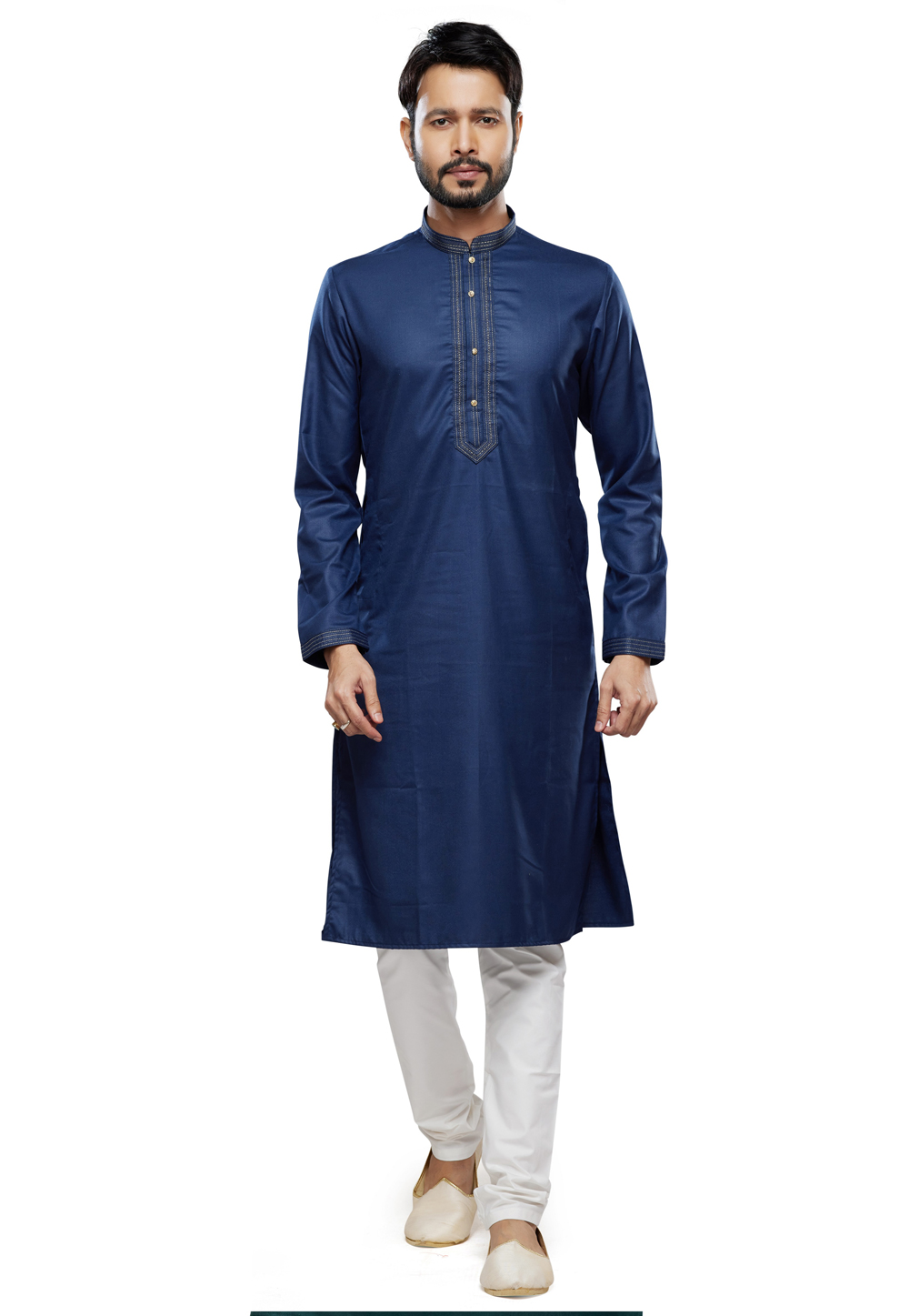 Navy Blue Art Silk Kurta Pajama 280939