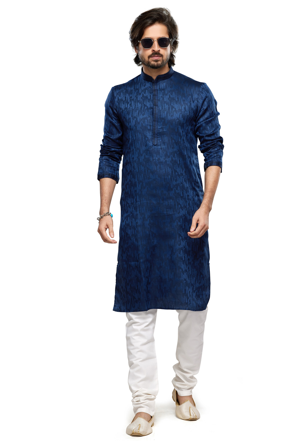 Navy Blue Art Silk Kurta Pajama 280962