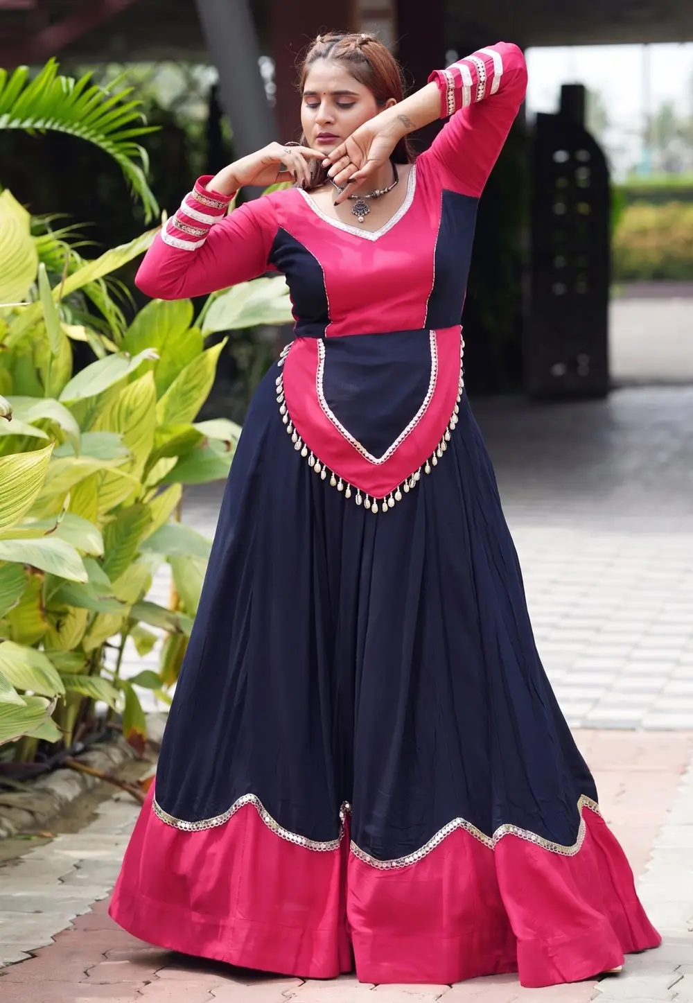 Navy Blue Rayon Navratri Chaniya Choli 333824