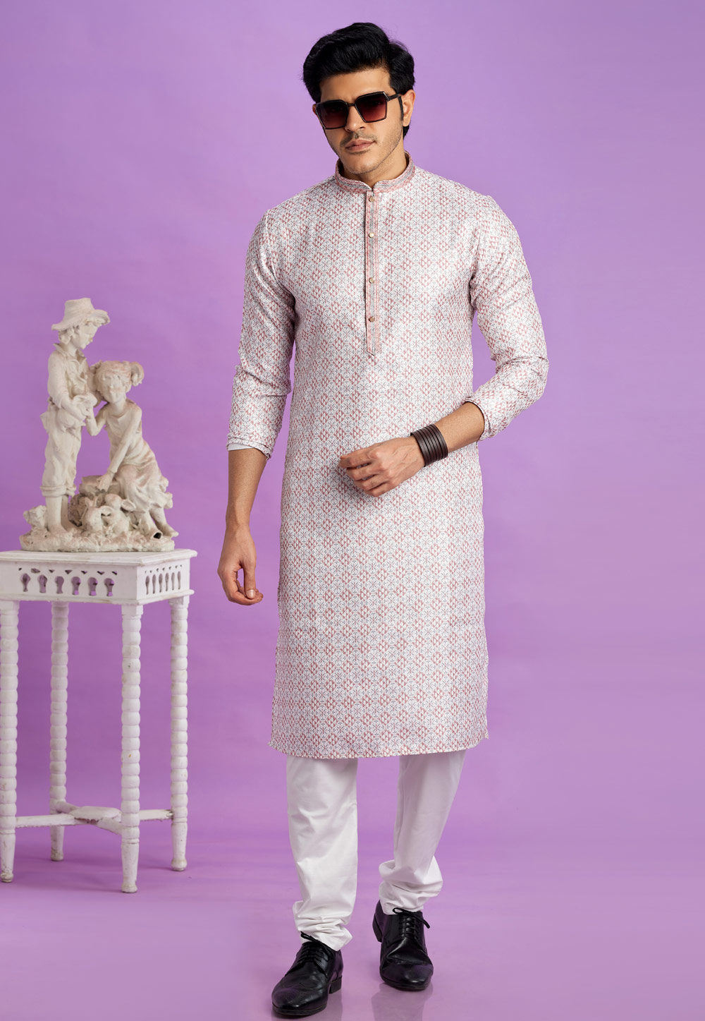 Off White Cotton Kurta Pajama 283338