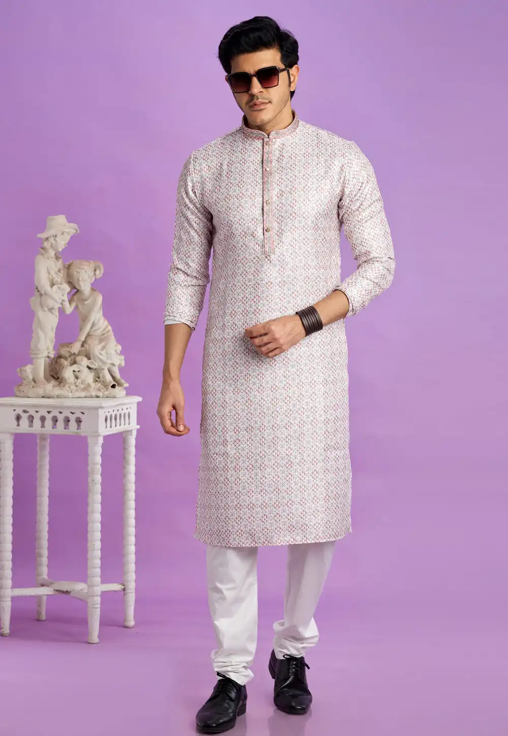 Off White Cotton Kurta Pajama 283338