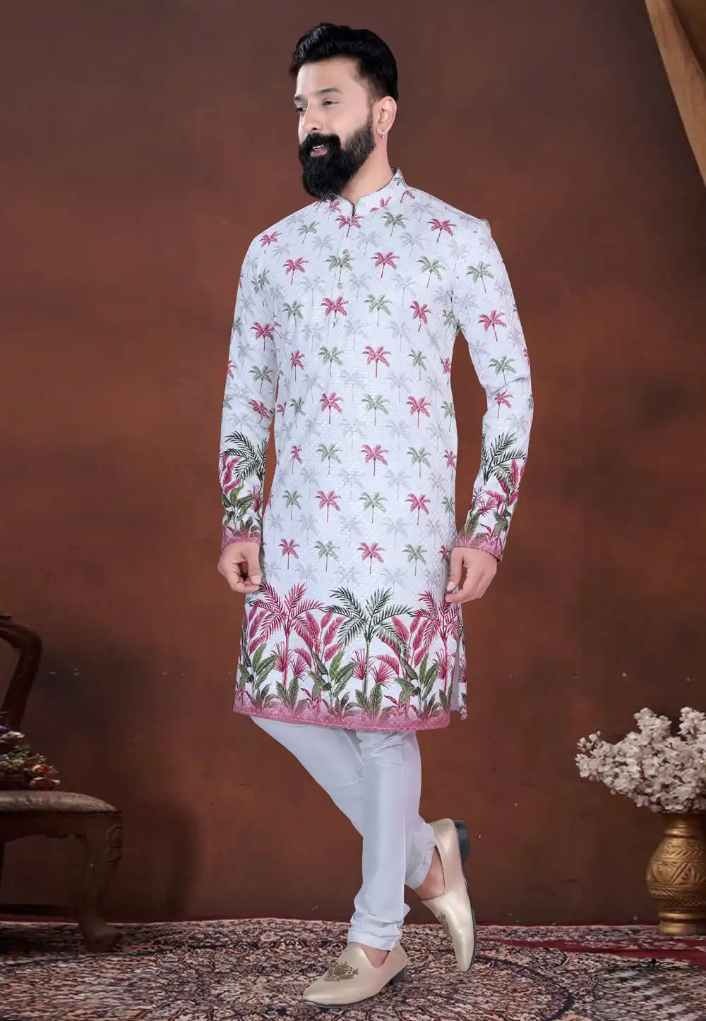 Off White Cotton Kurta Pajama 318583
