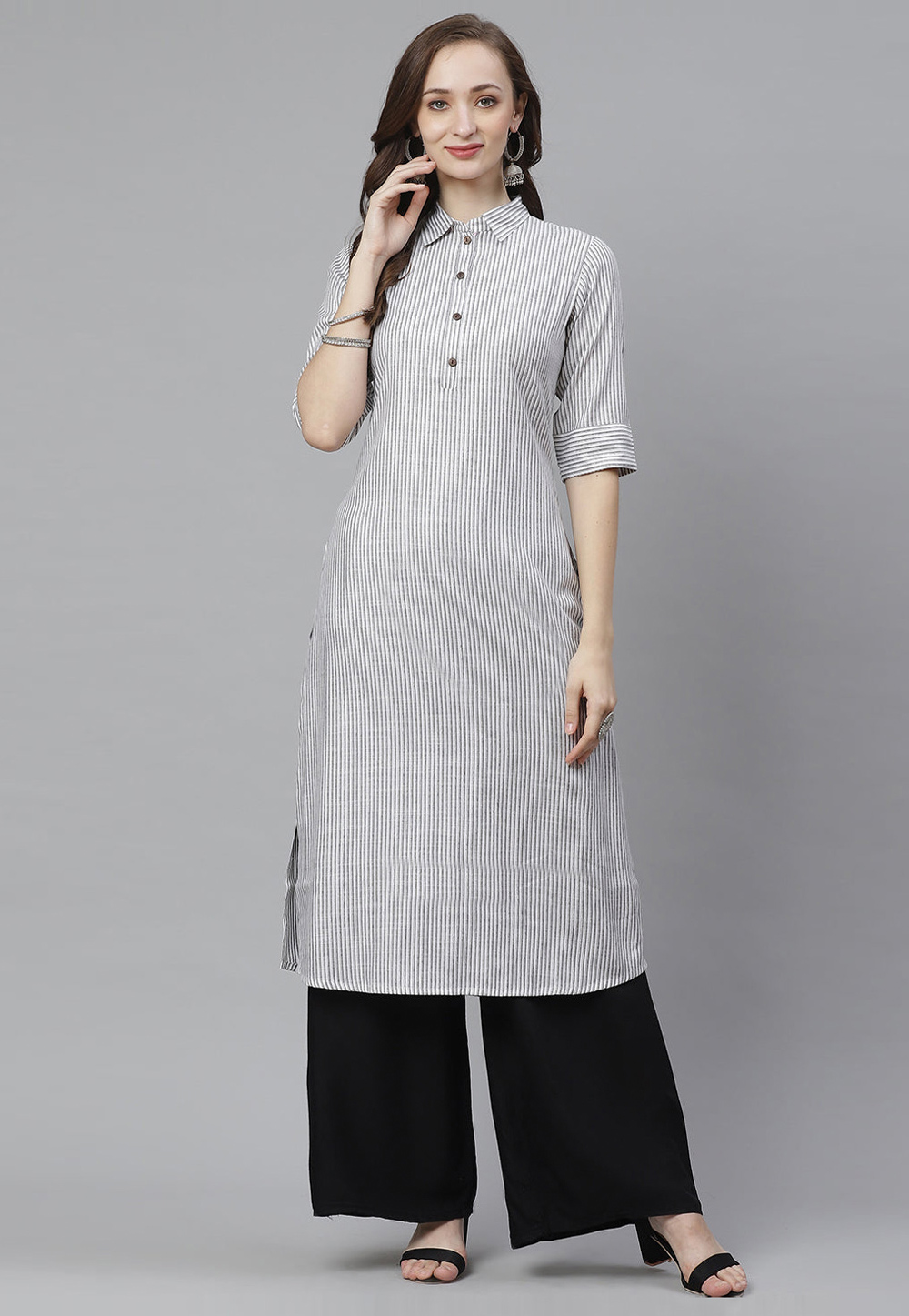 Off White Cotton Long Tunic 282211