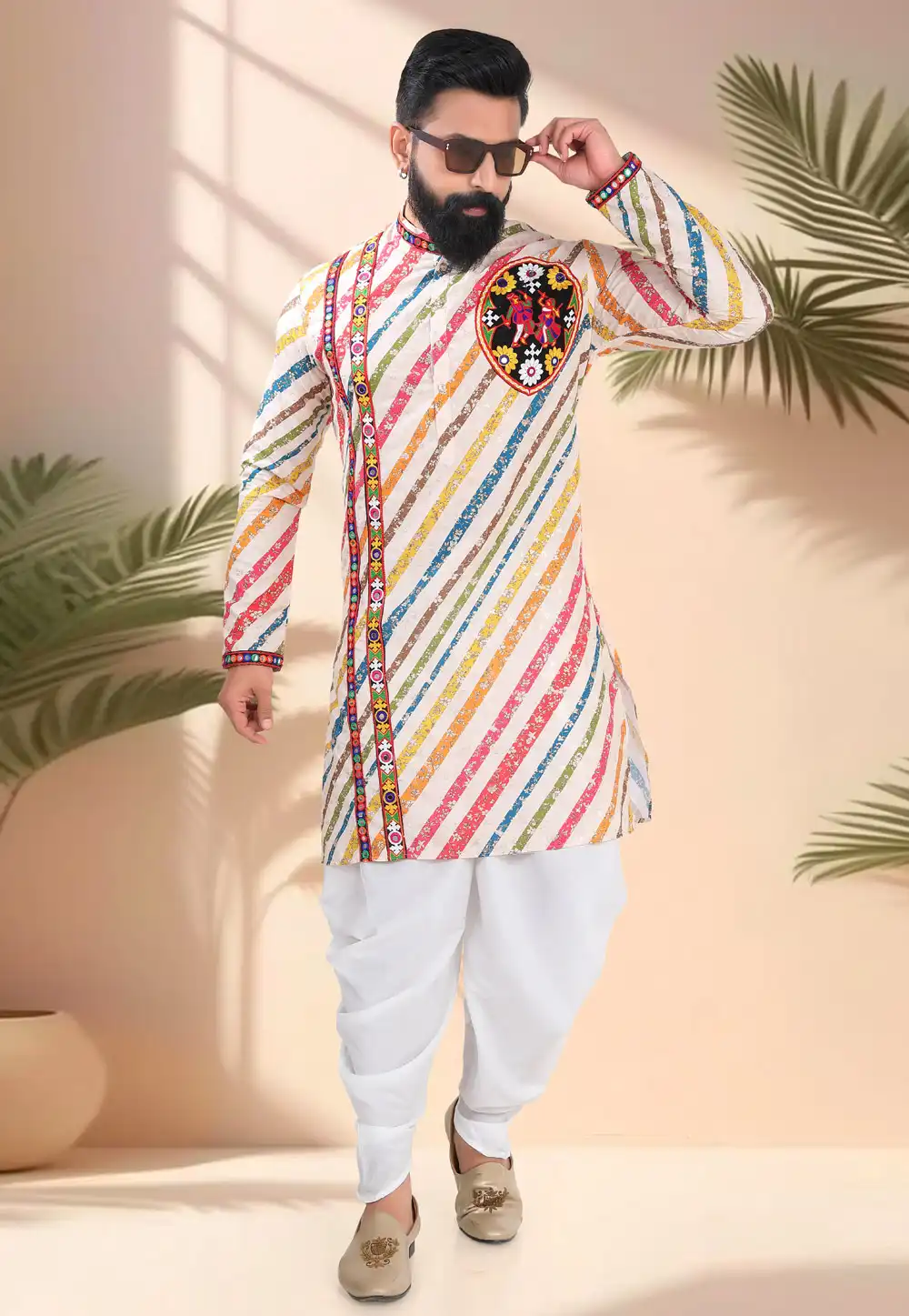 Off White Cotton Navratri Dhoti Kurta 315598