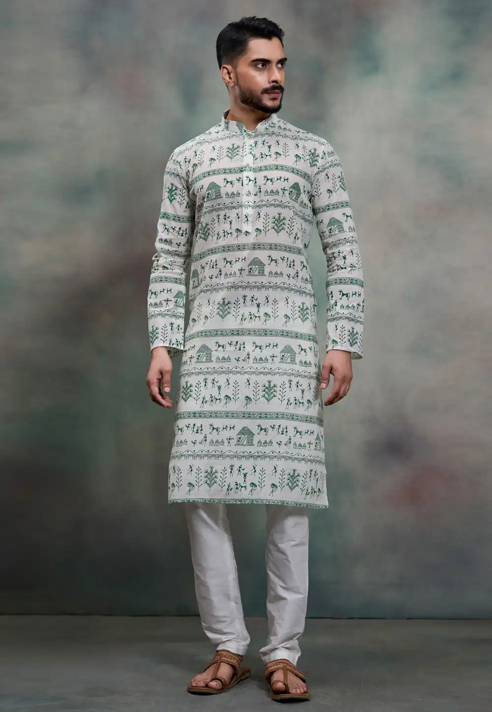 Off White Khadi Kurta Pajama 322846