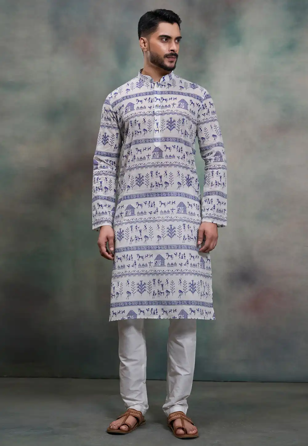 Off White Khadi Kurta Pajama 322848