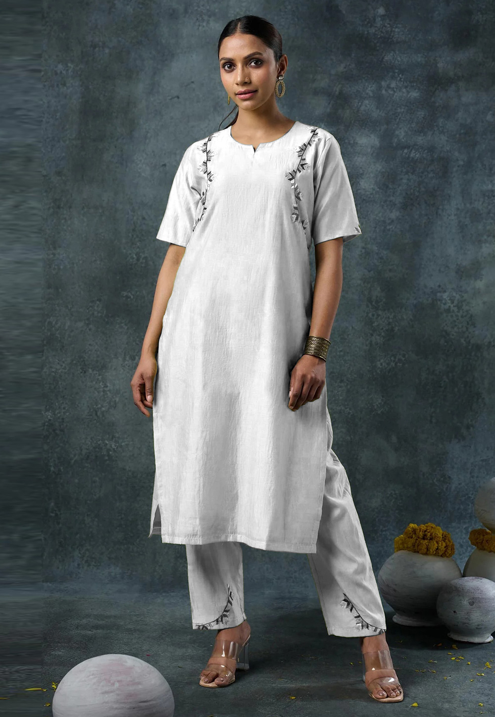 Off White Rayon Kurta Set With Pant 310045