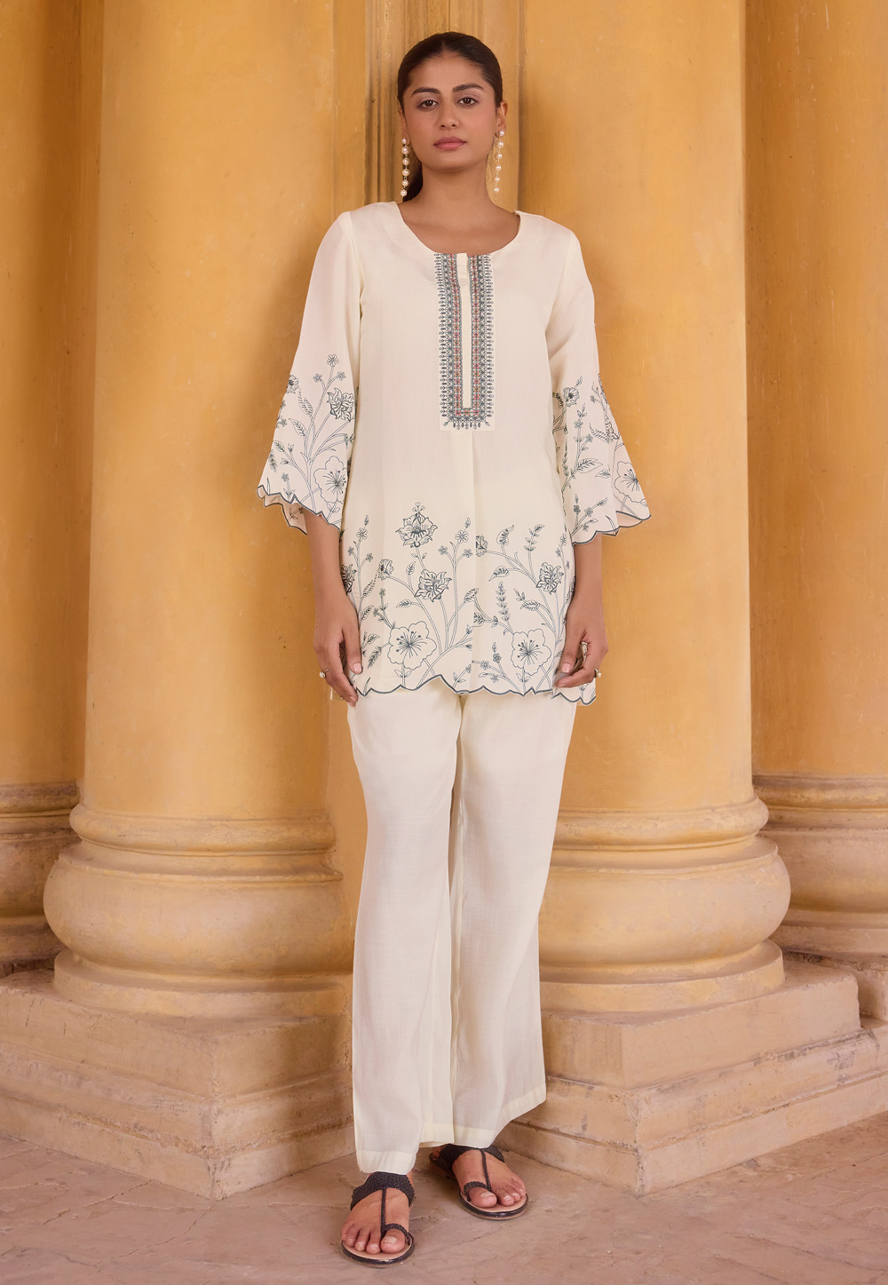 Off White Silk Co-Ords Set 322691