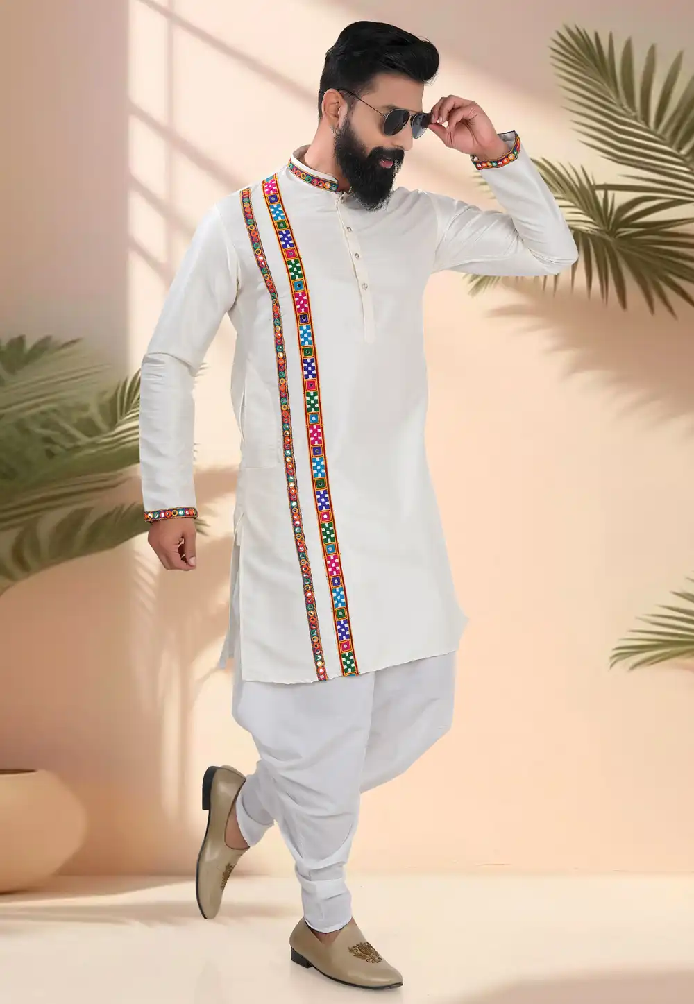 Off White Silk Navratri Dhoti Kurta 315602