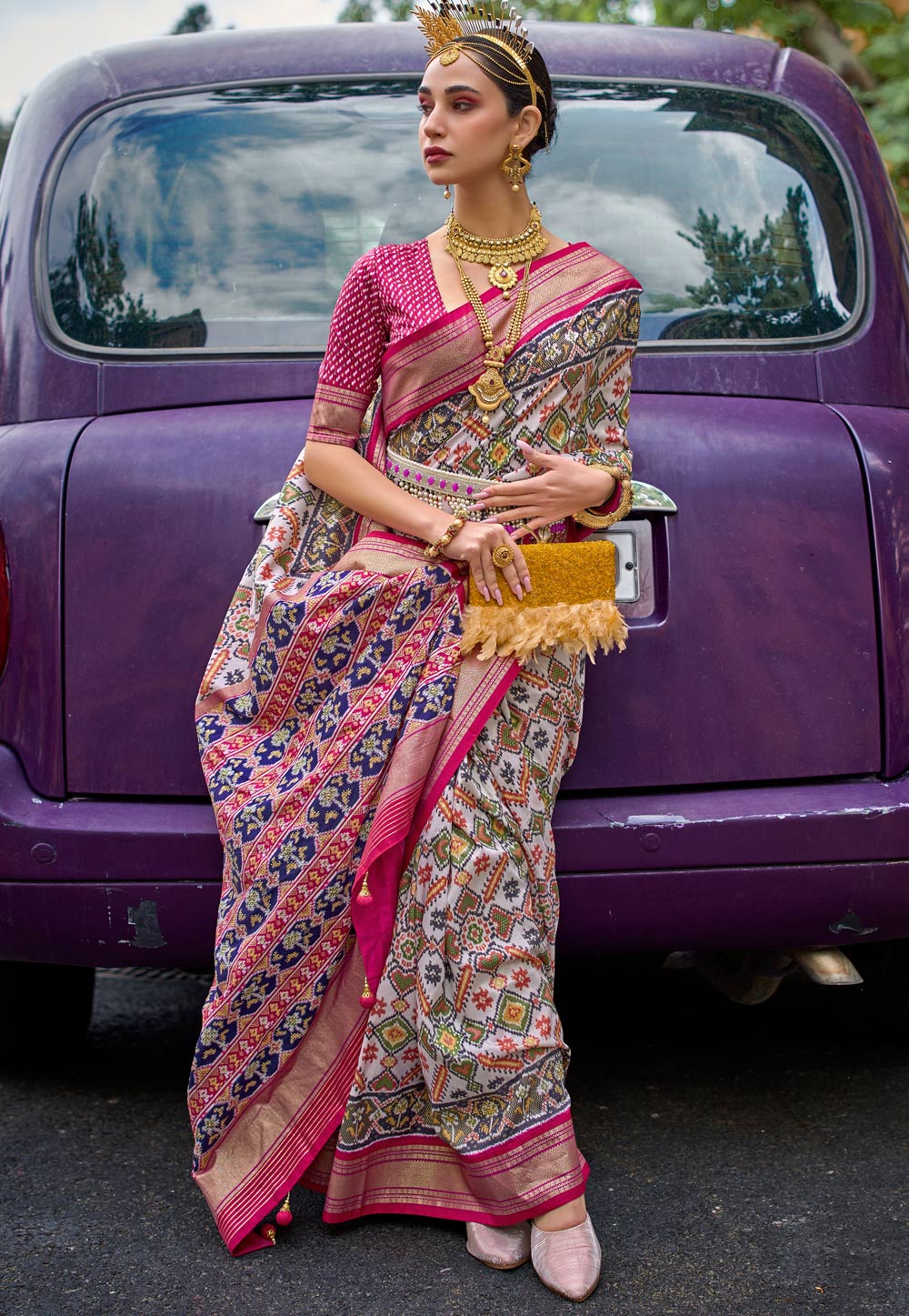 Off White Silk Saree With Blouse 280701