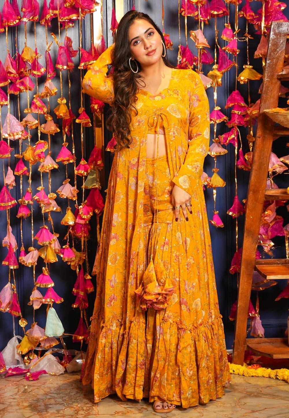 Orange Chinon Jacket Style Suit 285456
