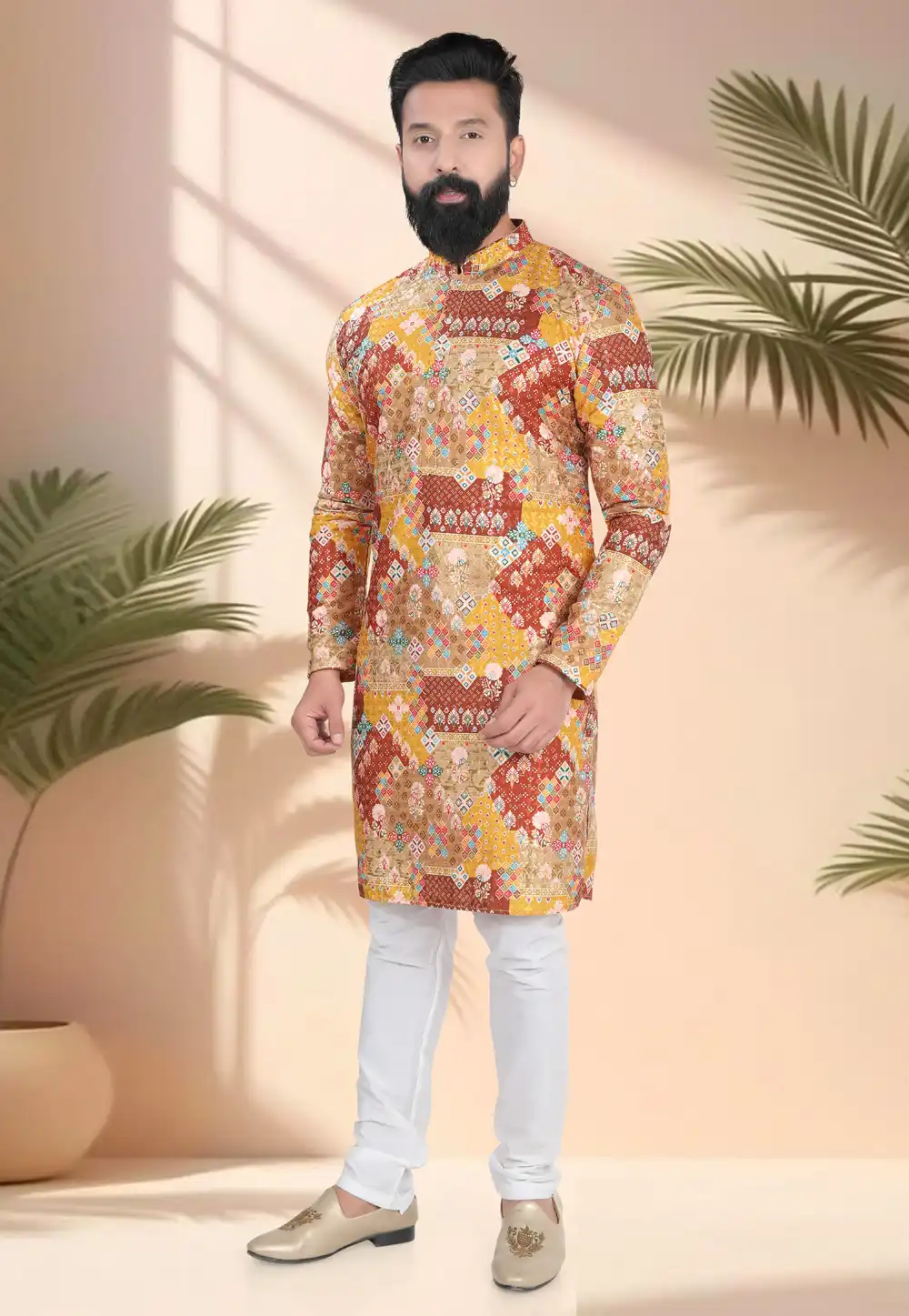 Orange Cotton Kurta Pajama 316521