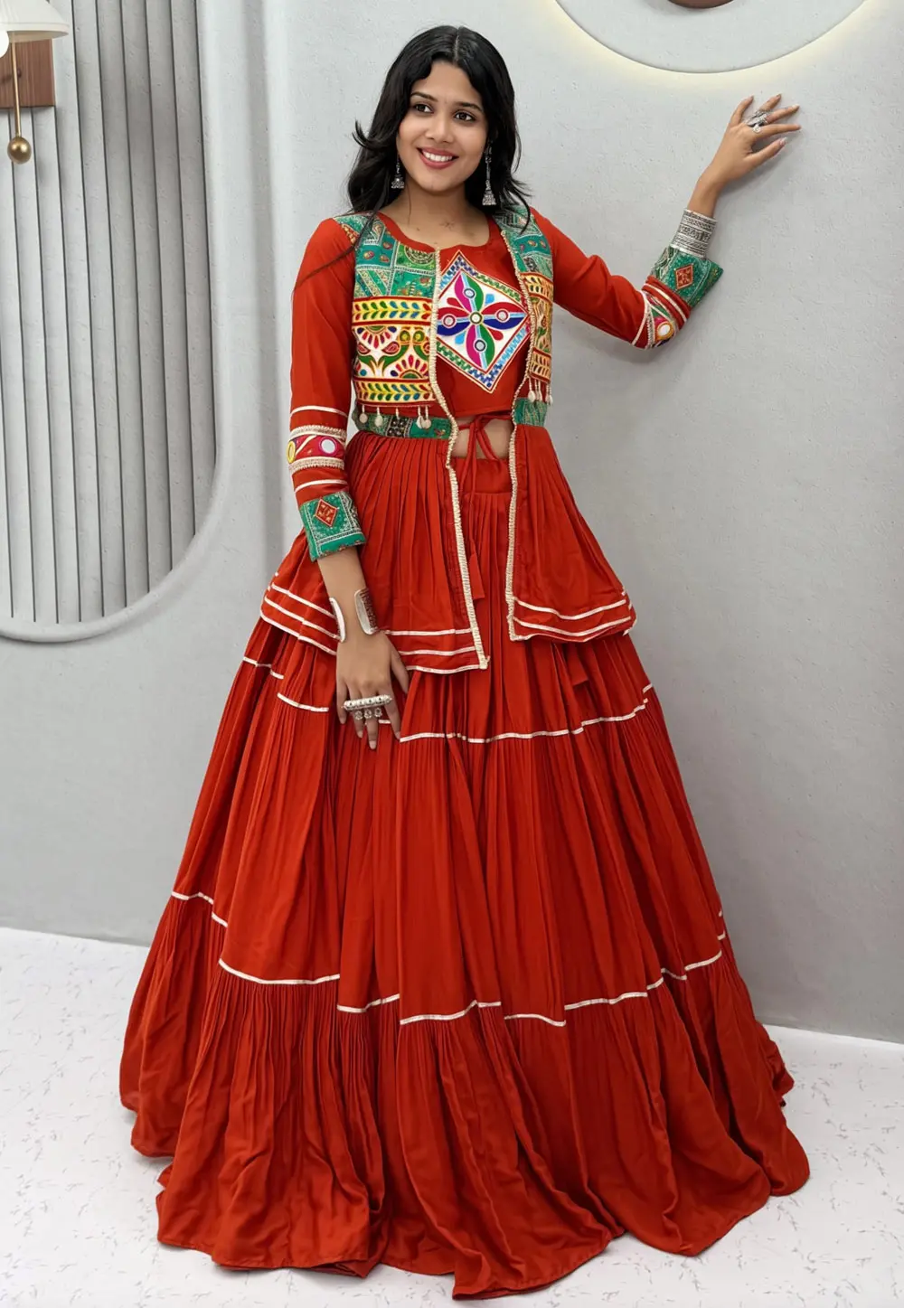 Orange Cotton Navratri Chaniya Choli 331530