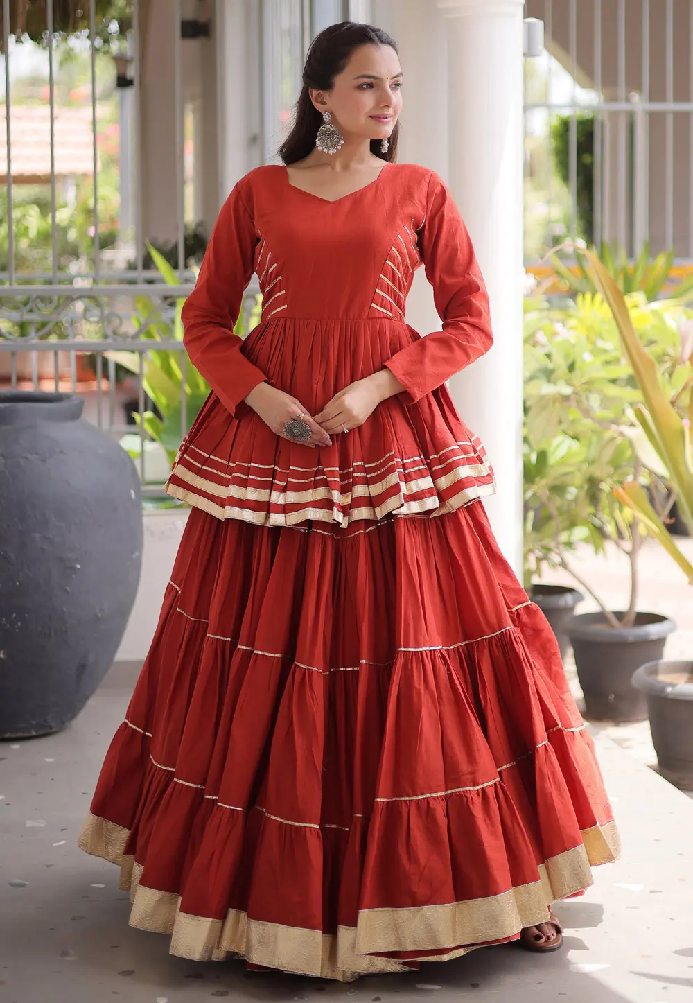 Orange Cotton Navratri Chaniya Choli 331585