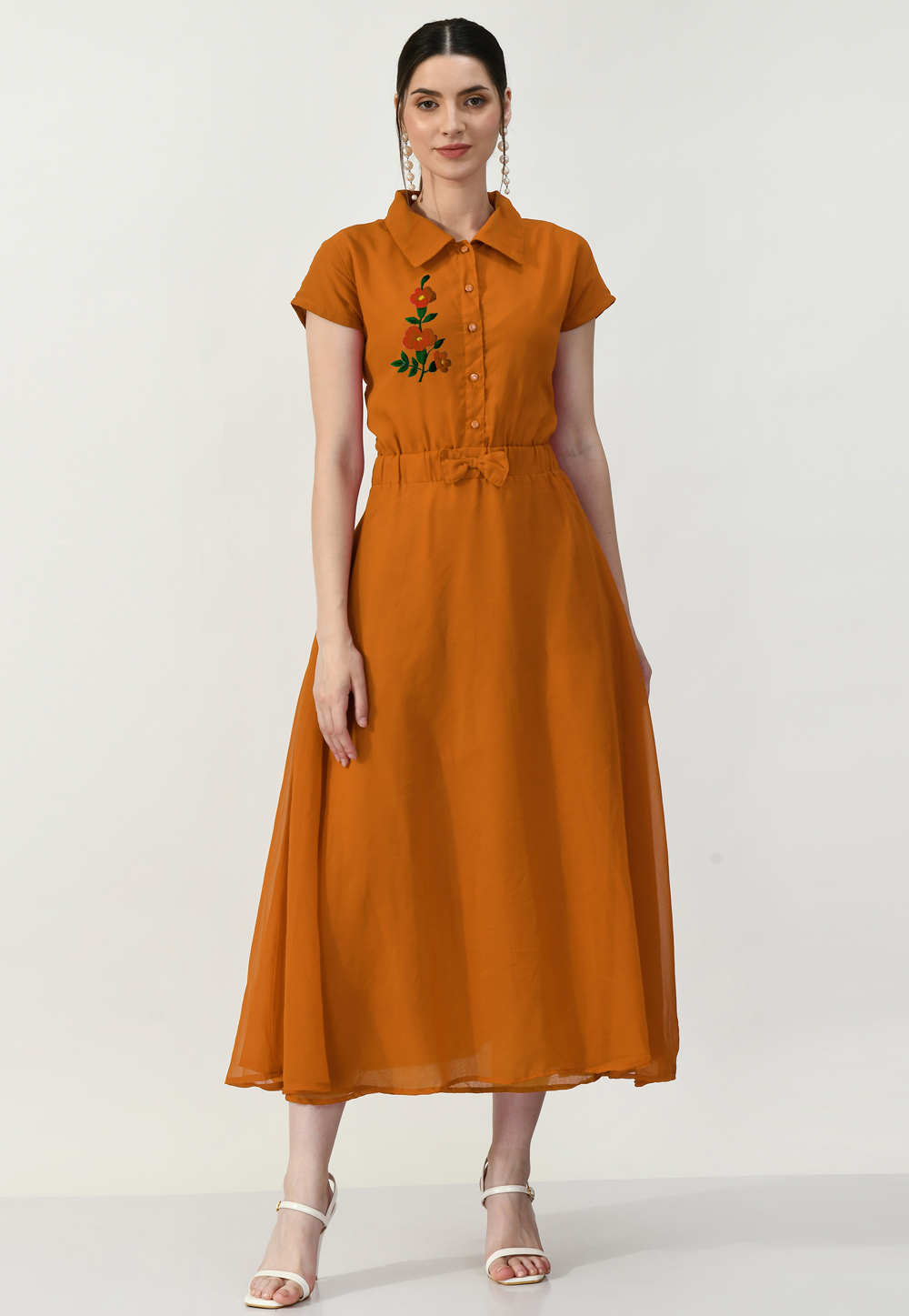 Orange Georgette Gown 306771