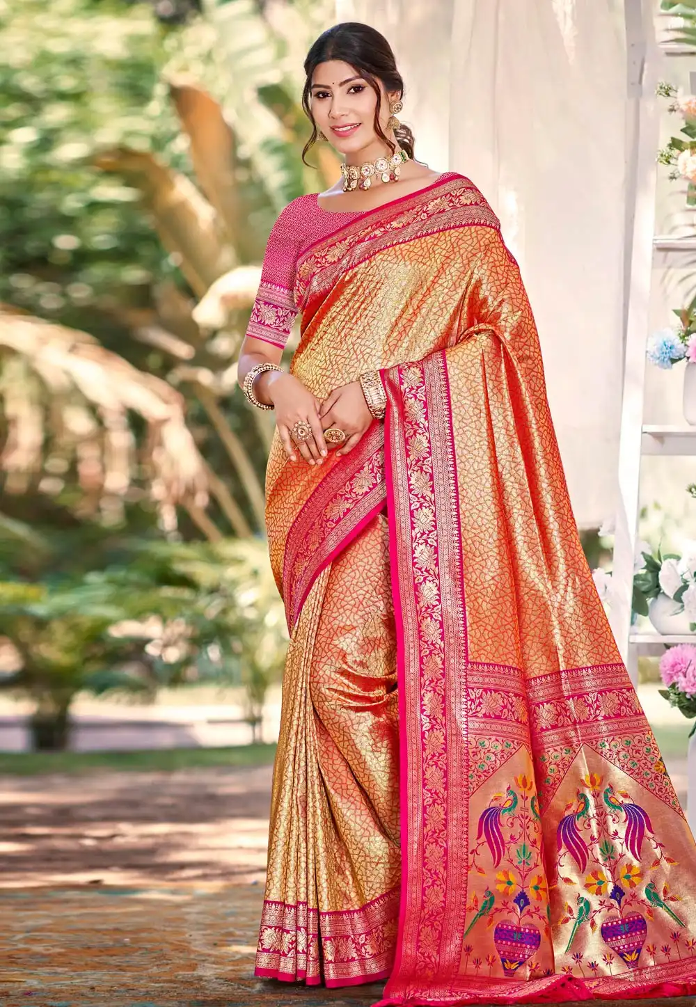 Orange Kanjivaram Silk Saree 314107