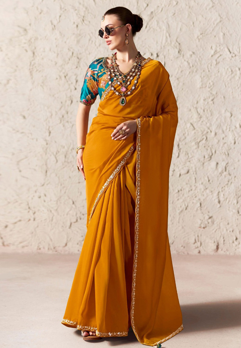 Orange Tissue Saree With Blouse 327900