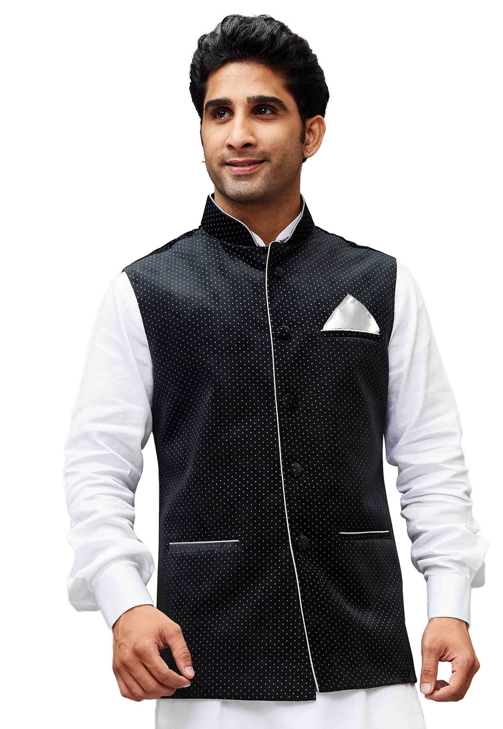 Black Velvet Readymade Nehru Jacket 182663
