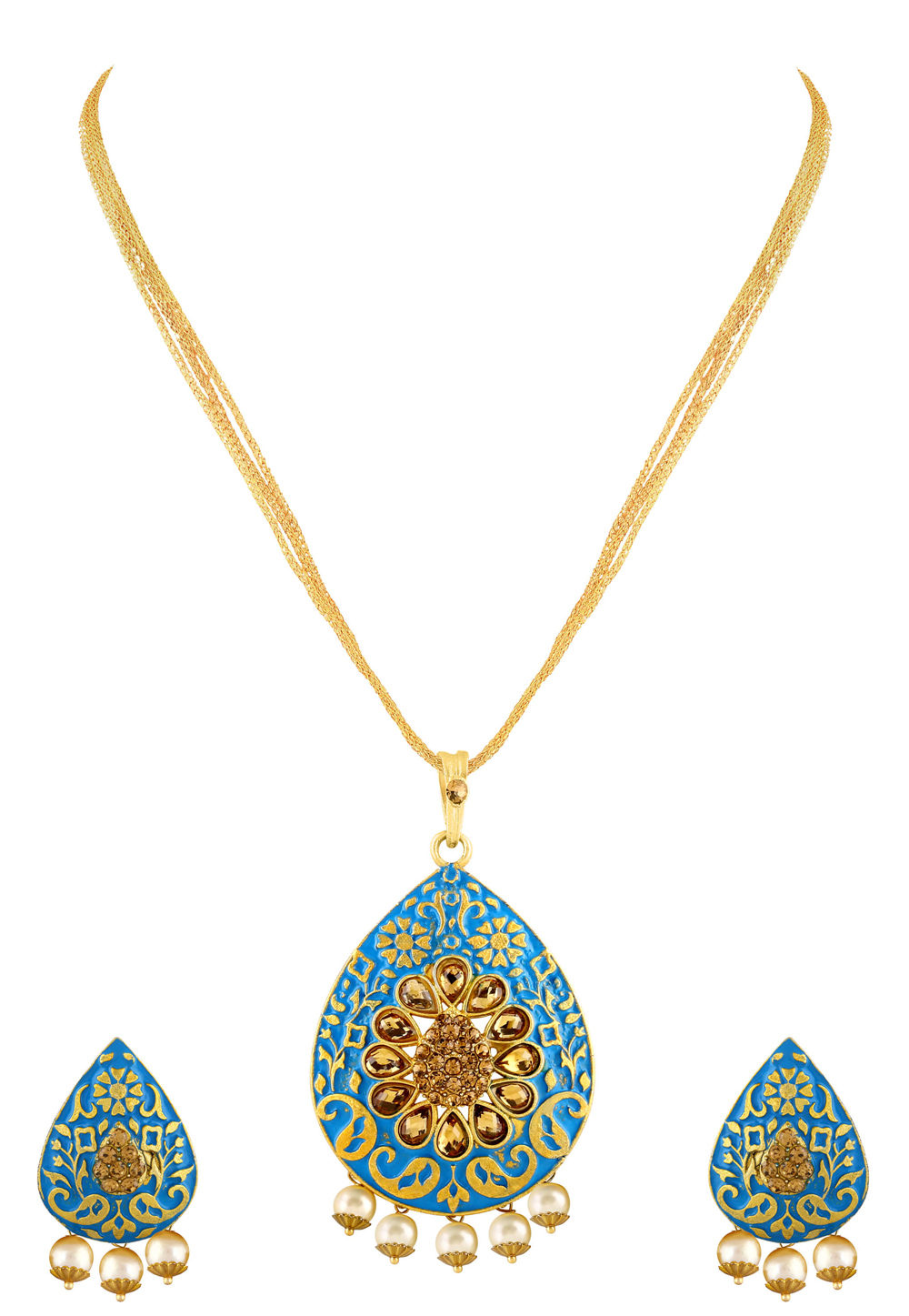Blue Zinc Pendant Set 191212