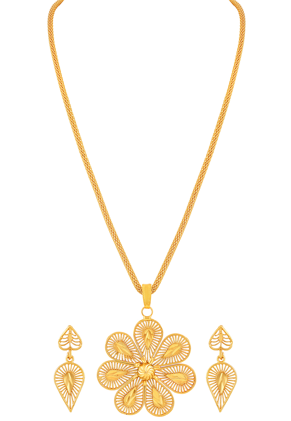Golden Zinc Pendant Set 191236