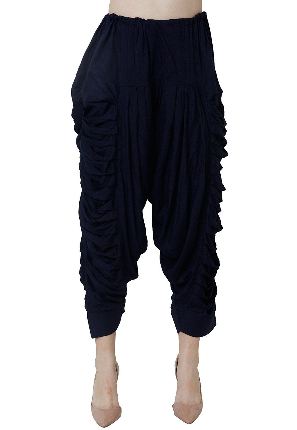 Navy Blue Rayon Readymade Patiala Pant 198473