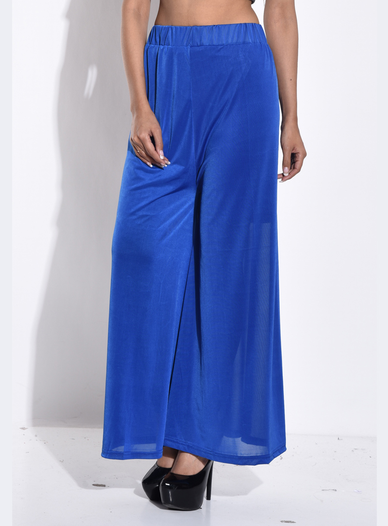 Royal Blue Polyster Readymade Palazzo Pant 117087