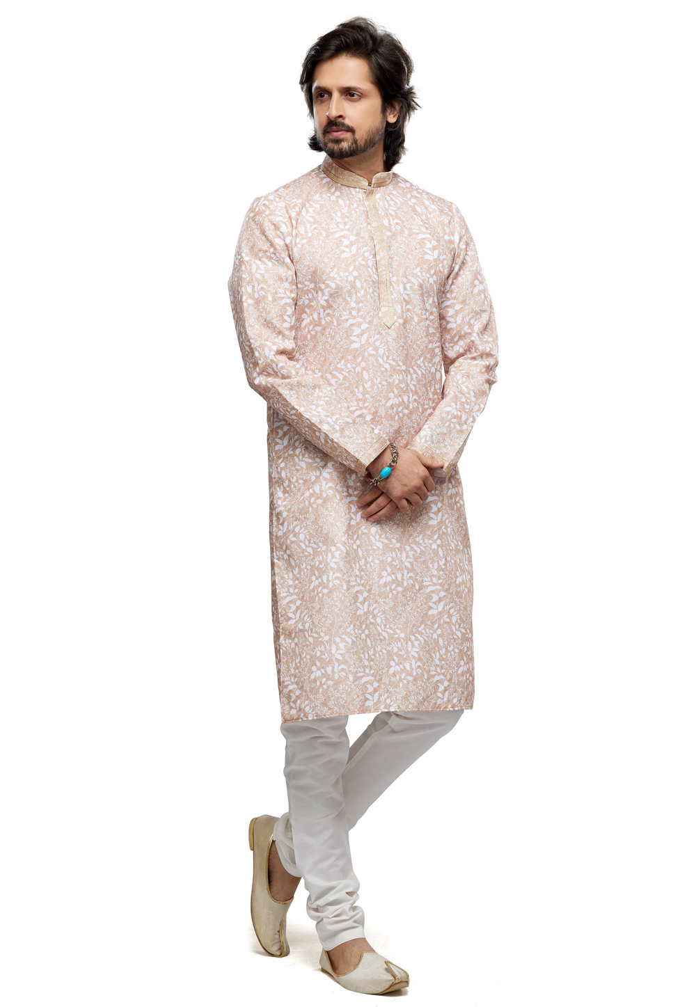Peach Cotton Kurta Pajama 280946