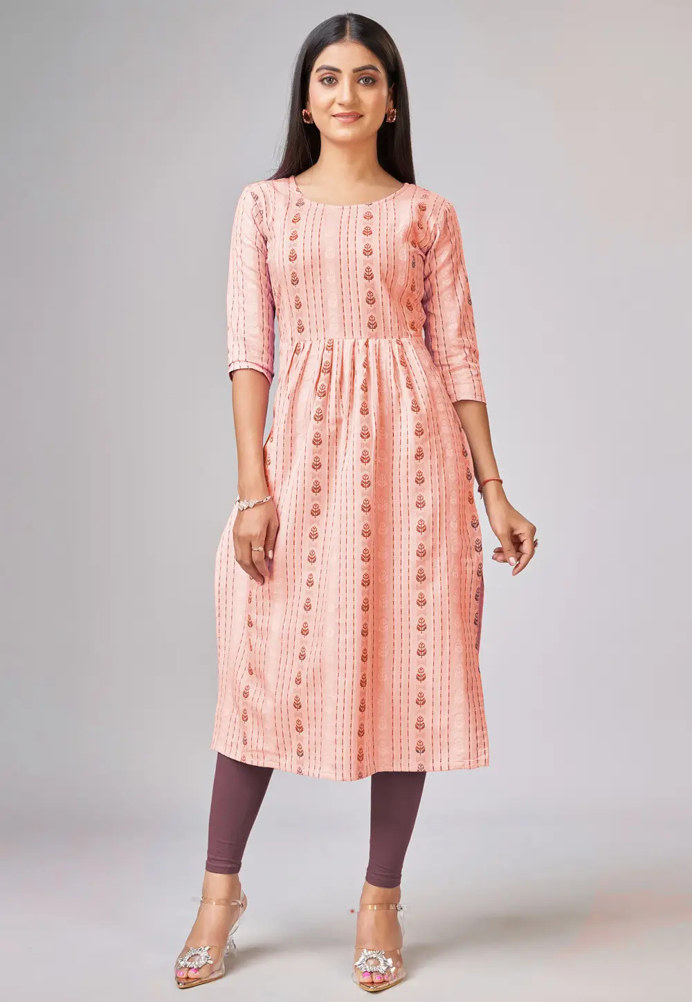 Peach Cotton Long Tunic 331123