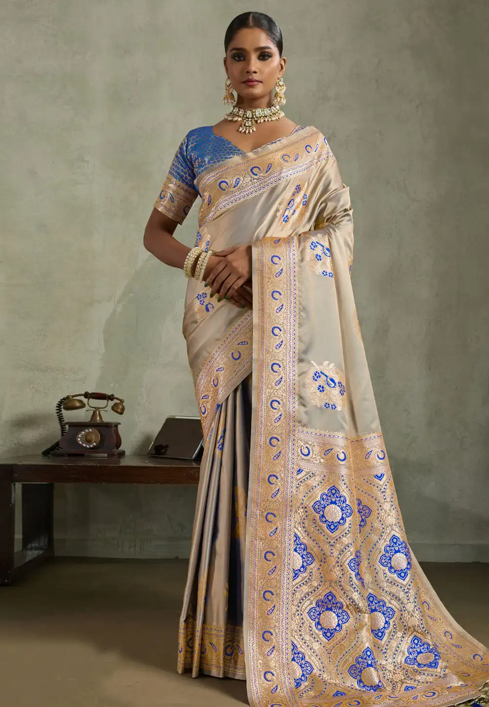 Peach Satin Silk Saree With Blouse 317373