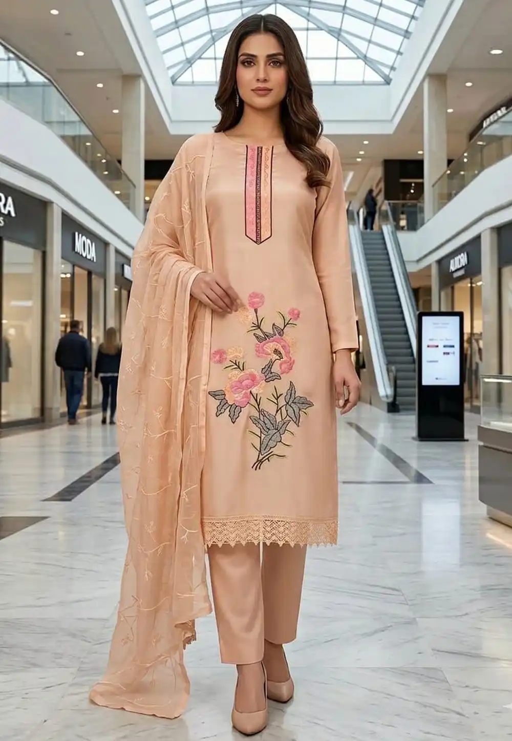 Peach Silk Pant Style Suit 330315