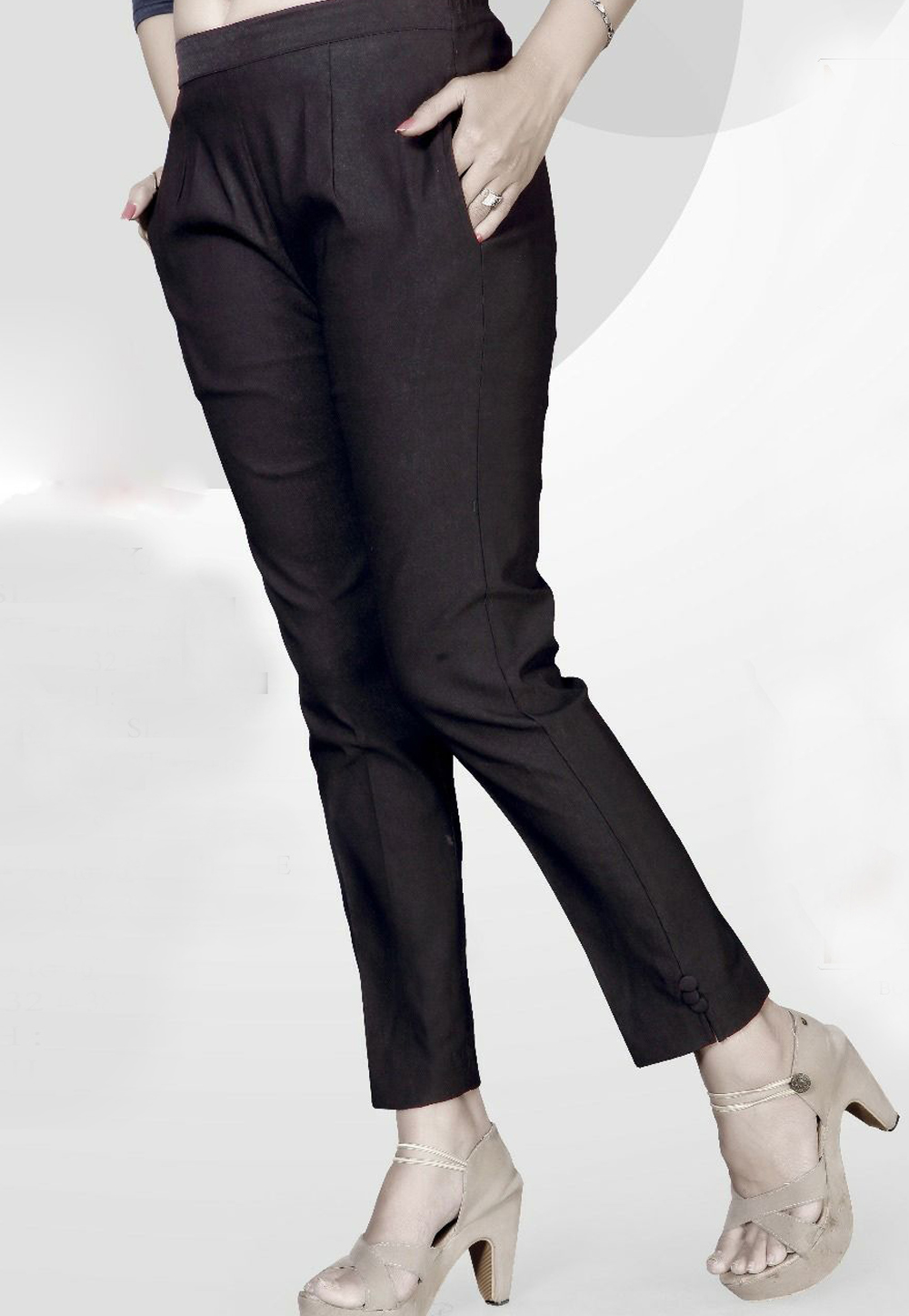 Black Cotton Readymade Pant 181563