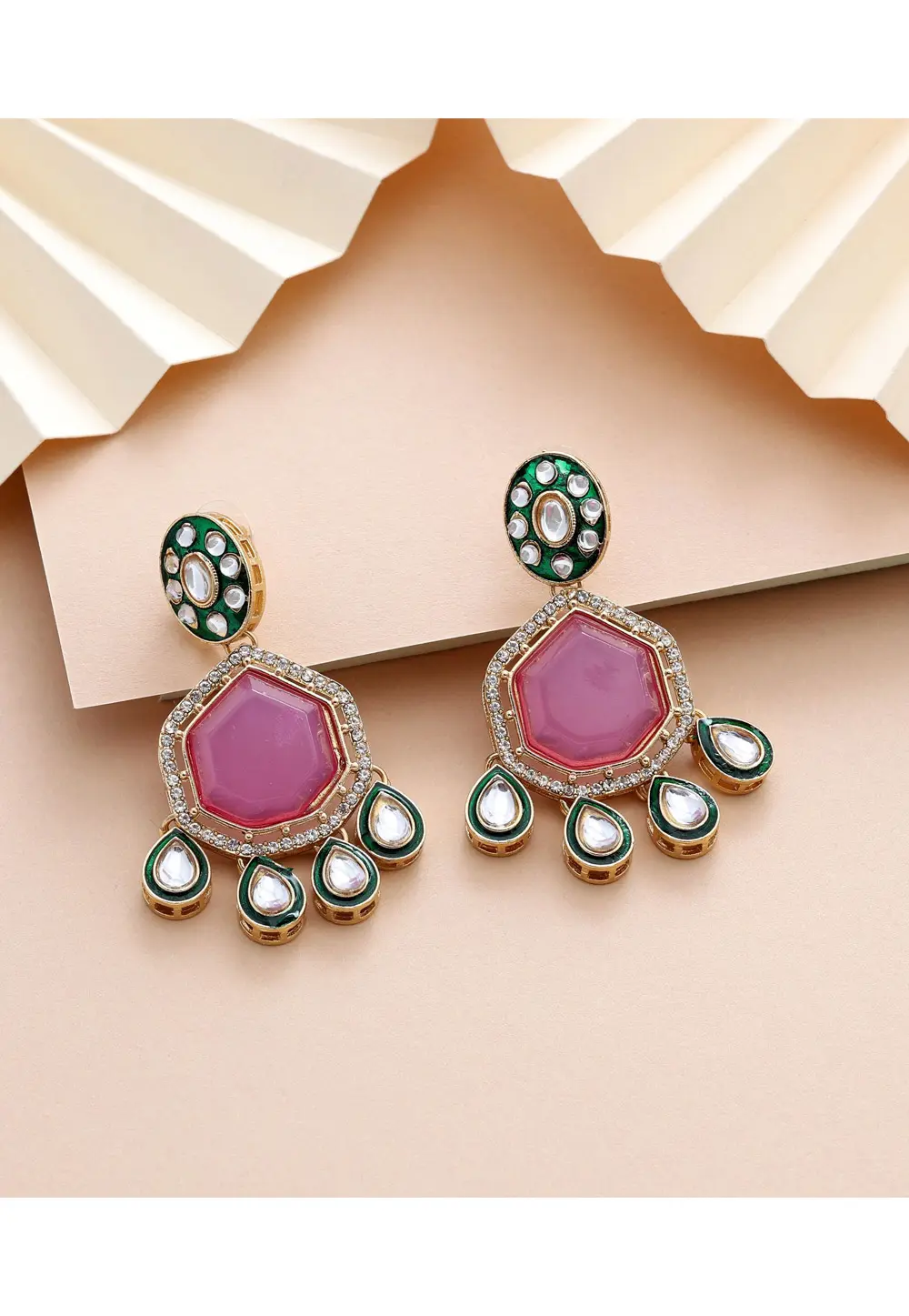 Pink Alloy Earrings 331636
