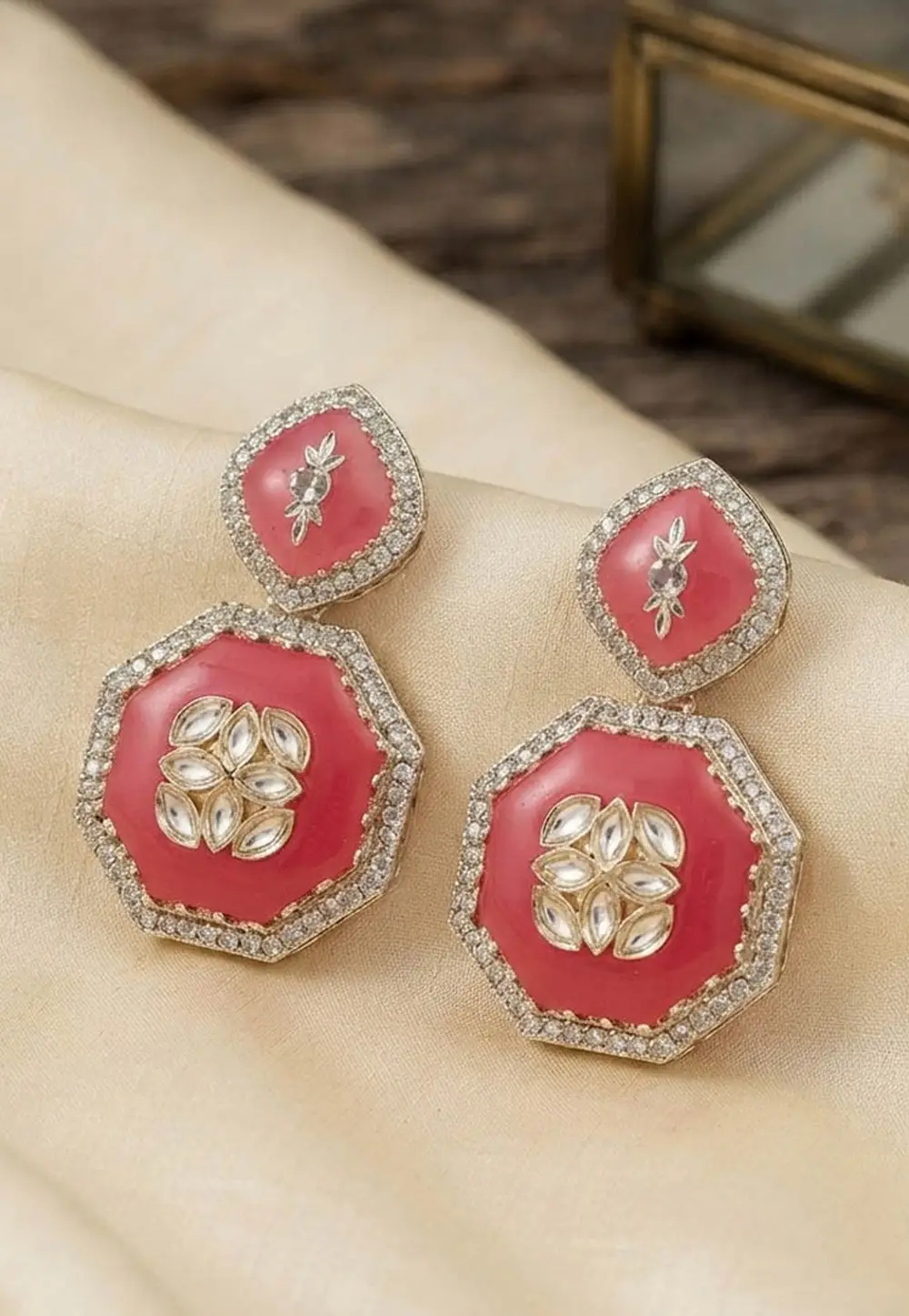 Pink Alloy Earrings 336171
