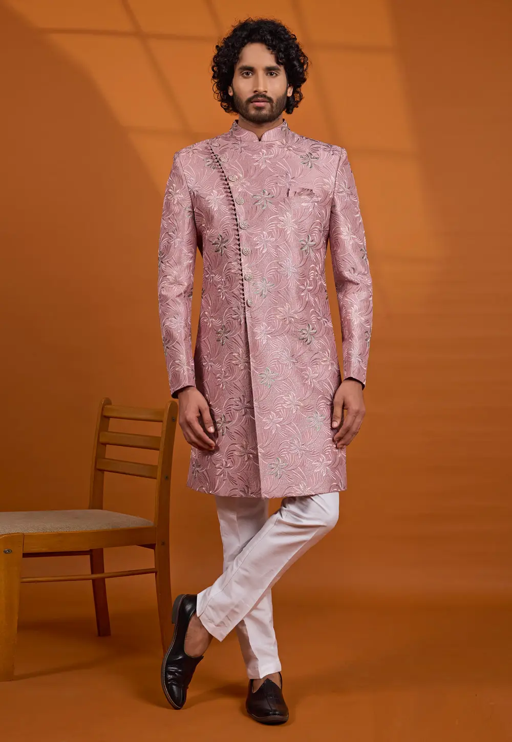 Pink Art Silk Indo Western Suit 335914