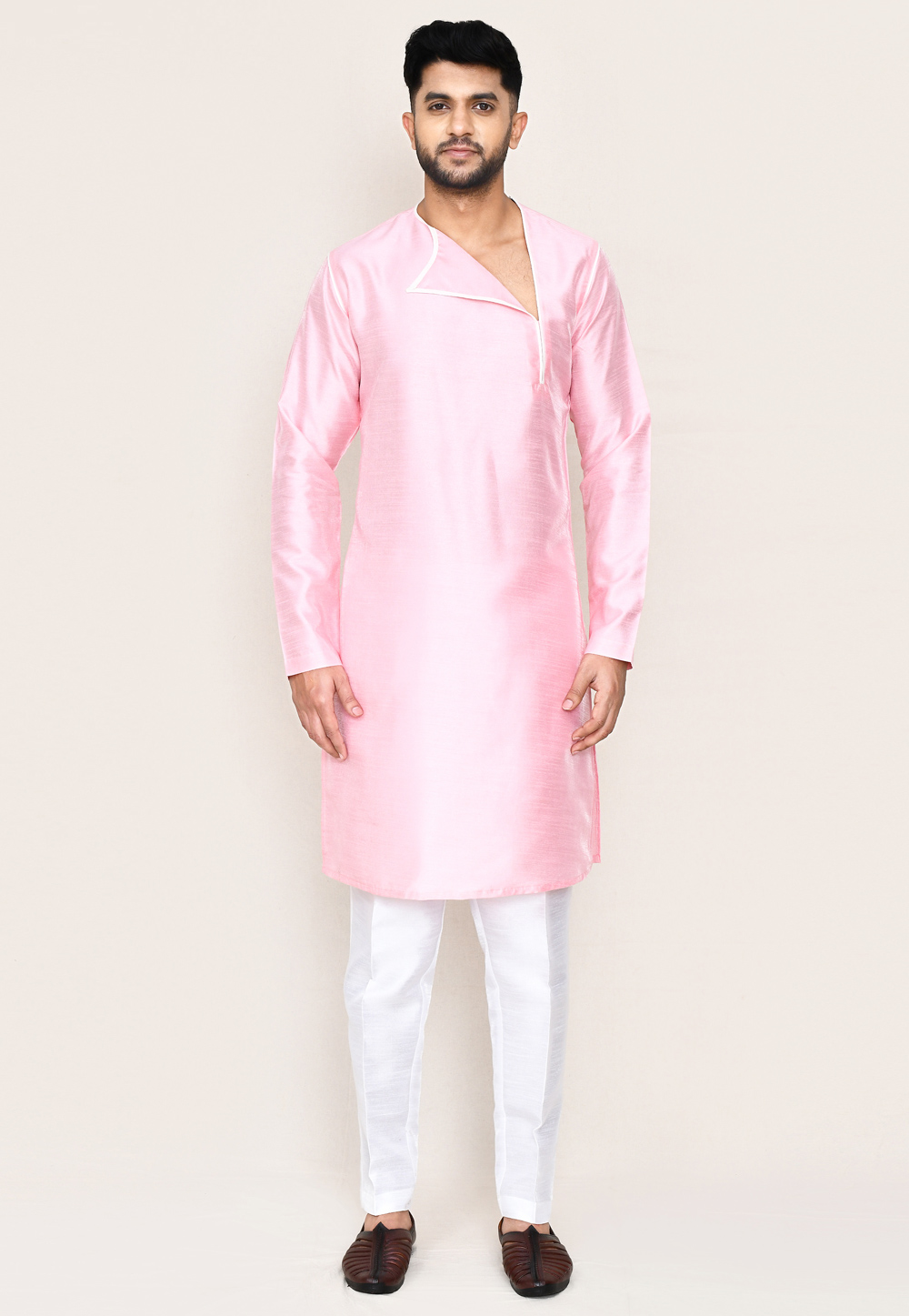 Pink Art Silk Kurta Pajama 306076