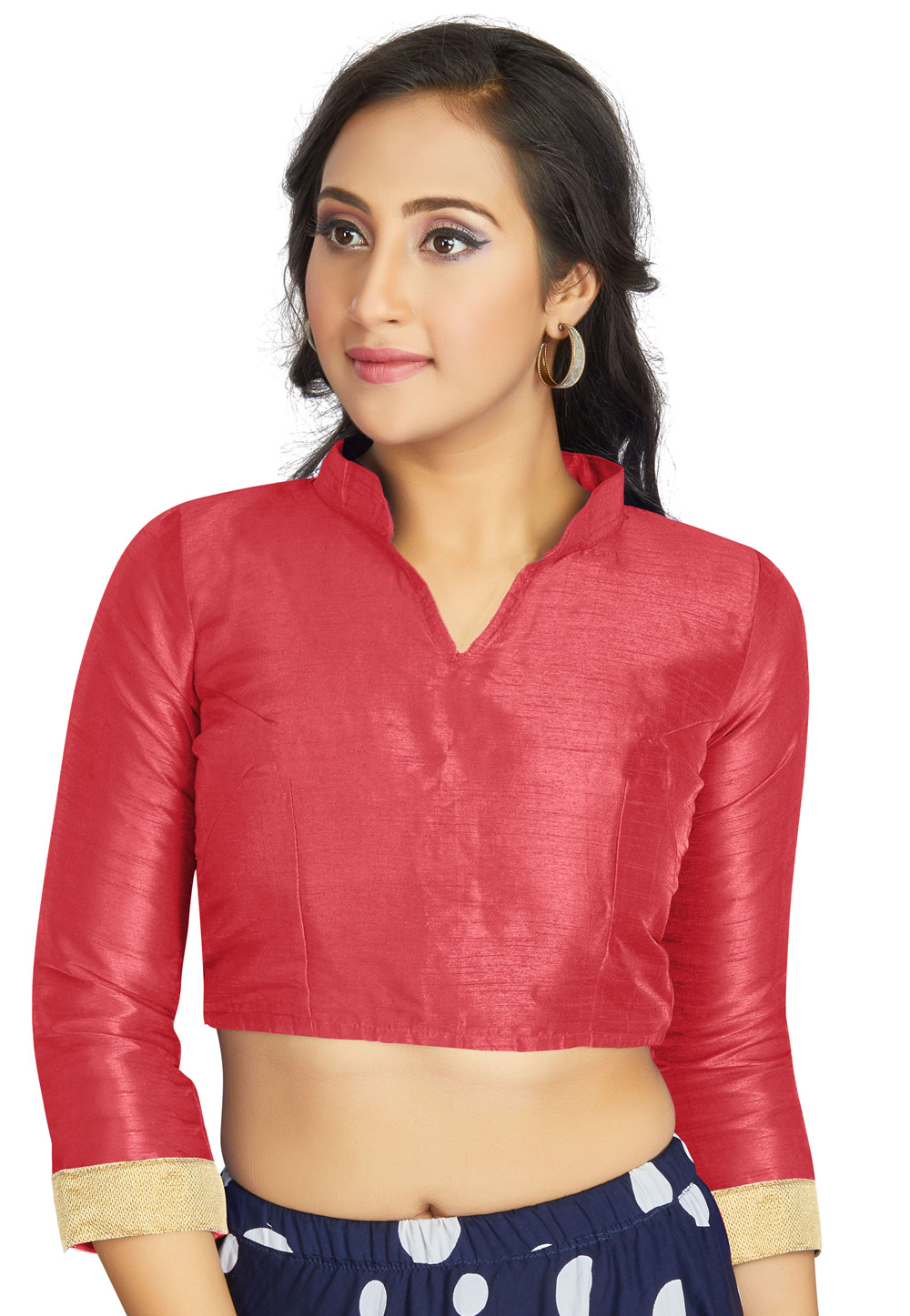 Pink Art Silk Readymade Blouse 319622