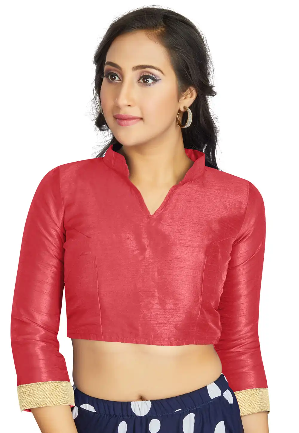 Pink Art Silk Readymade Blouse 319622