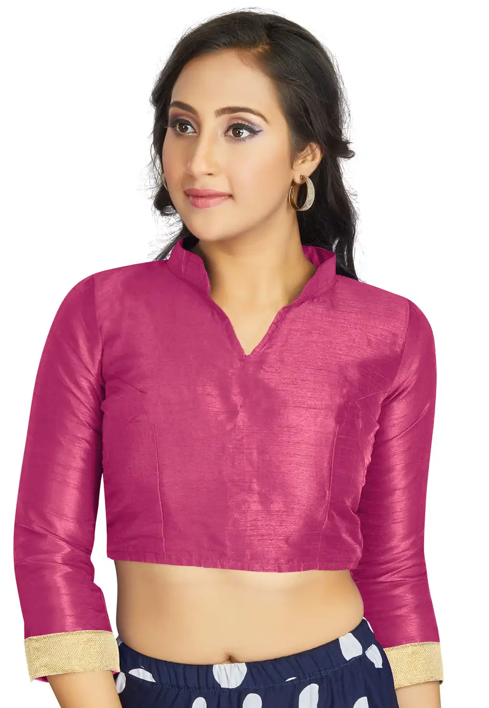Pink Art Silk Readymade Blouse 319624