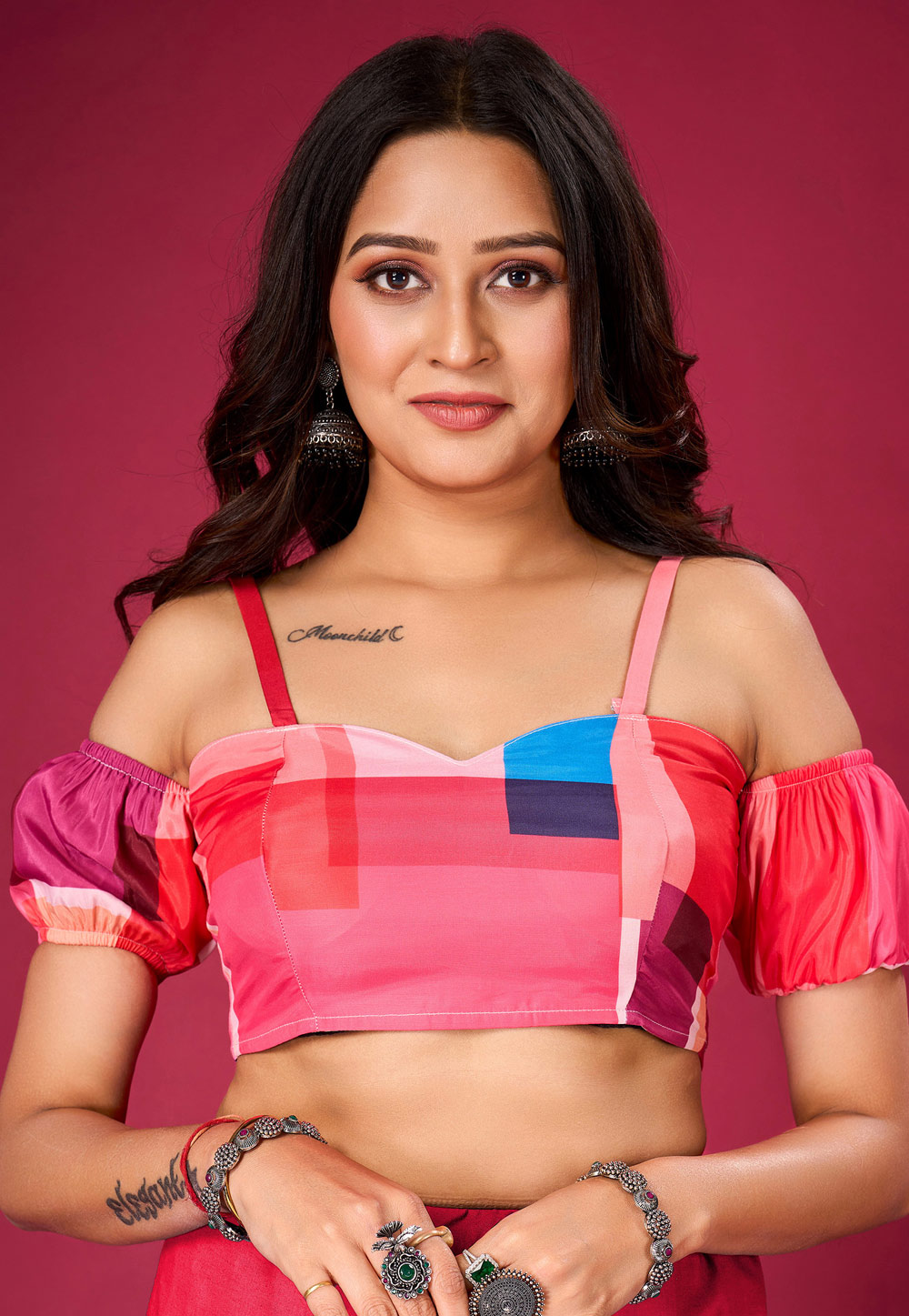 Pink Art Silk Readymade Blouse 285300
