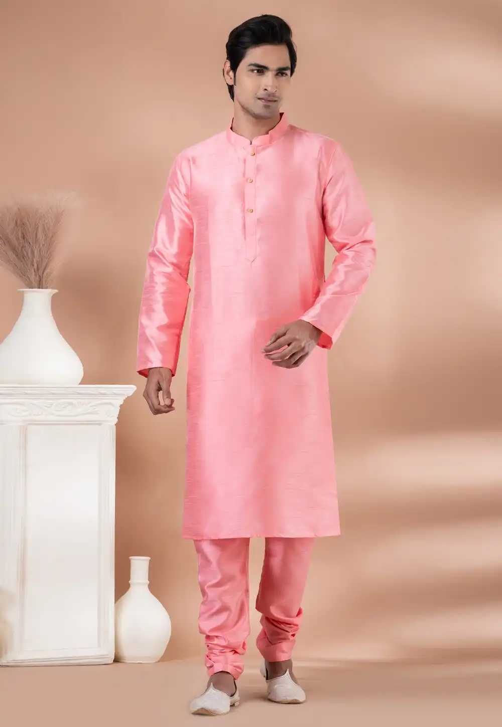 Pink Banarasi Kurta Pajama 282558