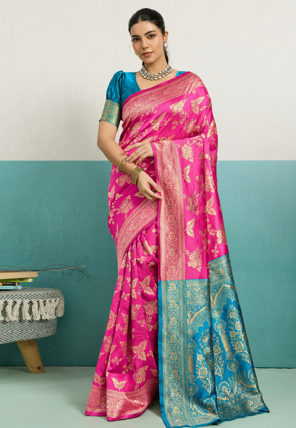 Pink Banarasi Silk Saree 325246
