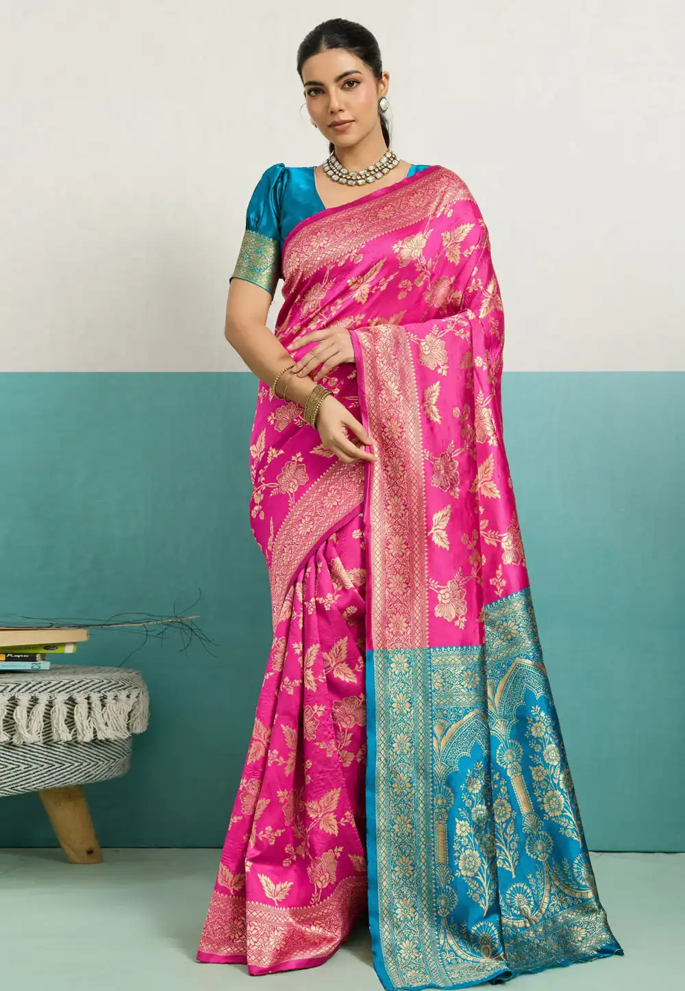 Pink Banarasi Silk Saree 325246