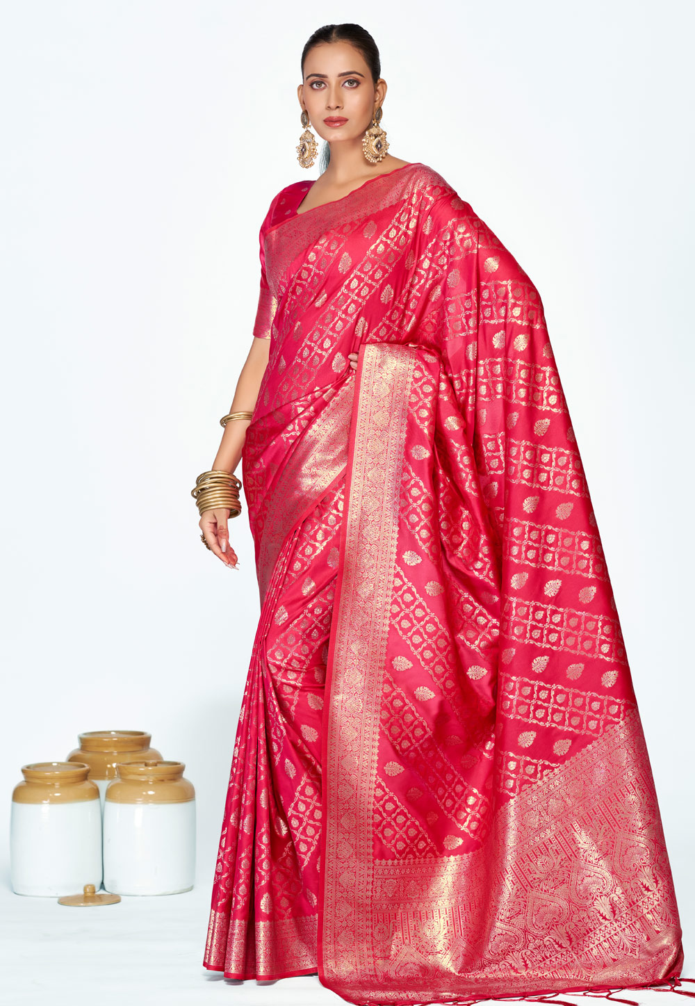 Pink Banarasi Silk Saree 320456