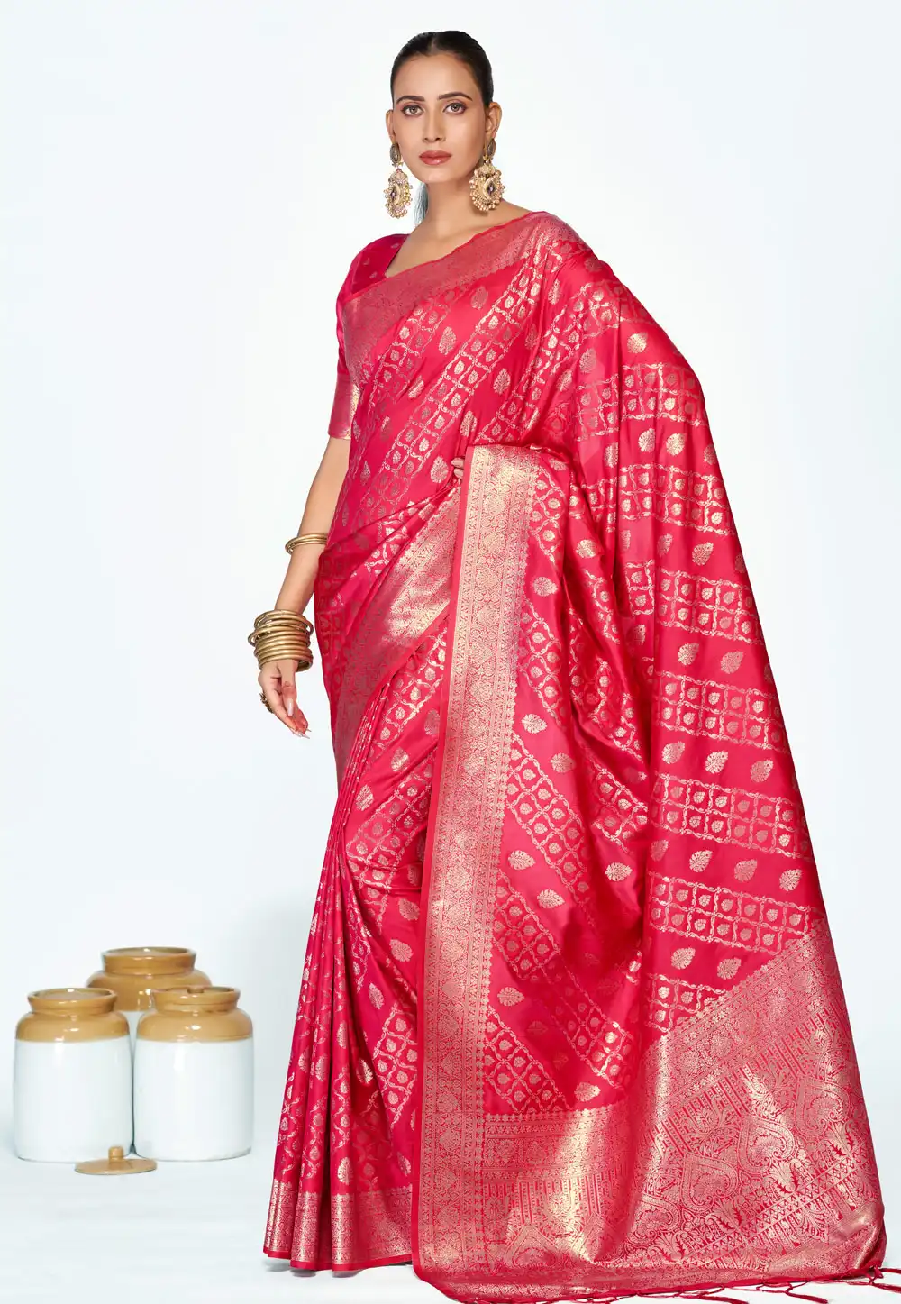 Pink Banarasi Silk Saree 320456